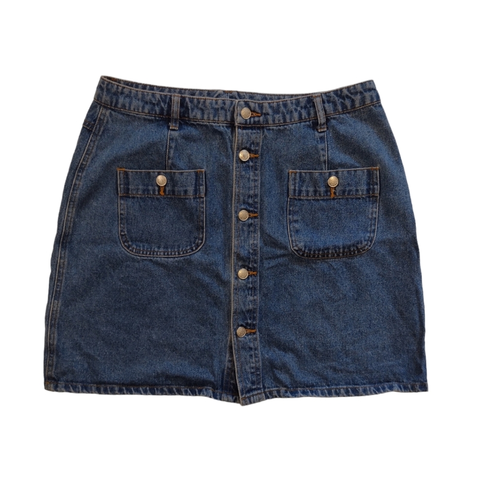 Boston Proper Button Up Denim Skirt